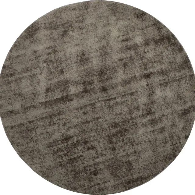 J-Line tapijt Rond Handgemaakt - polyester - grijs