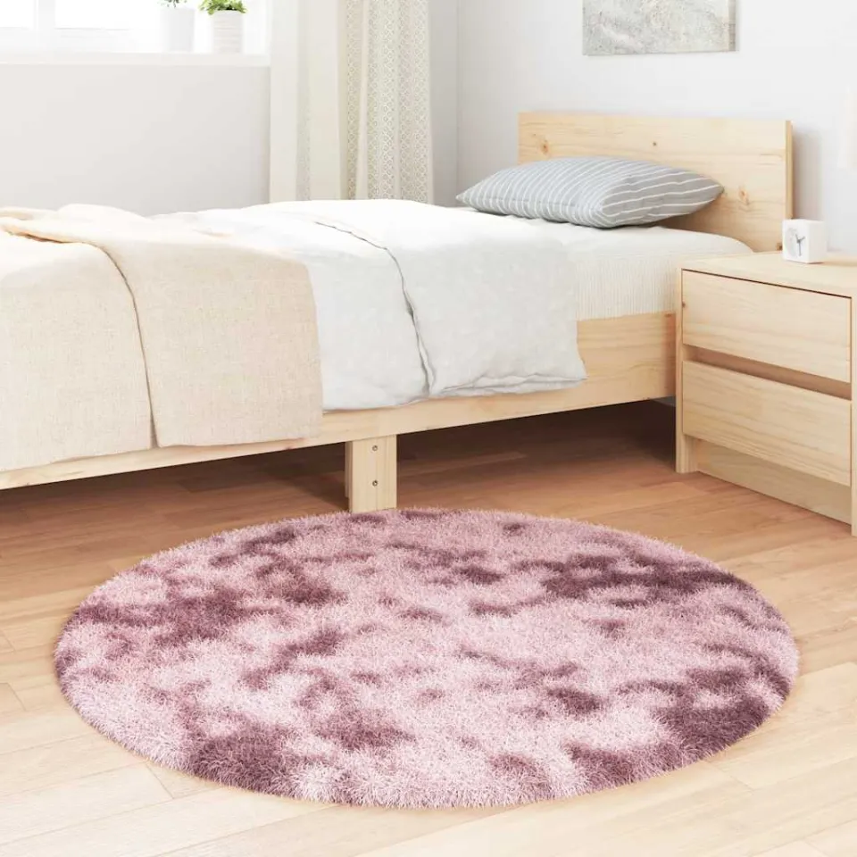 vidaXL Hoogpolig vloerkleed NAVARRA 100x100 cm polyester stoffig roze, foto 2