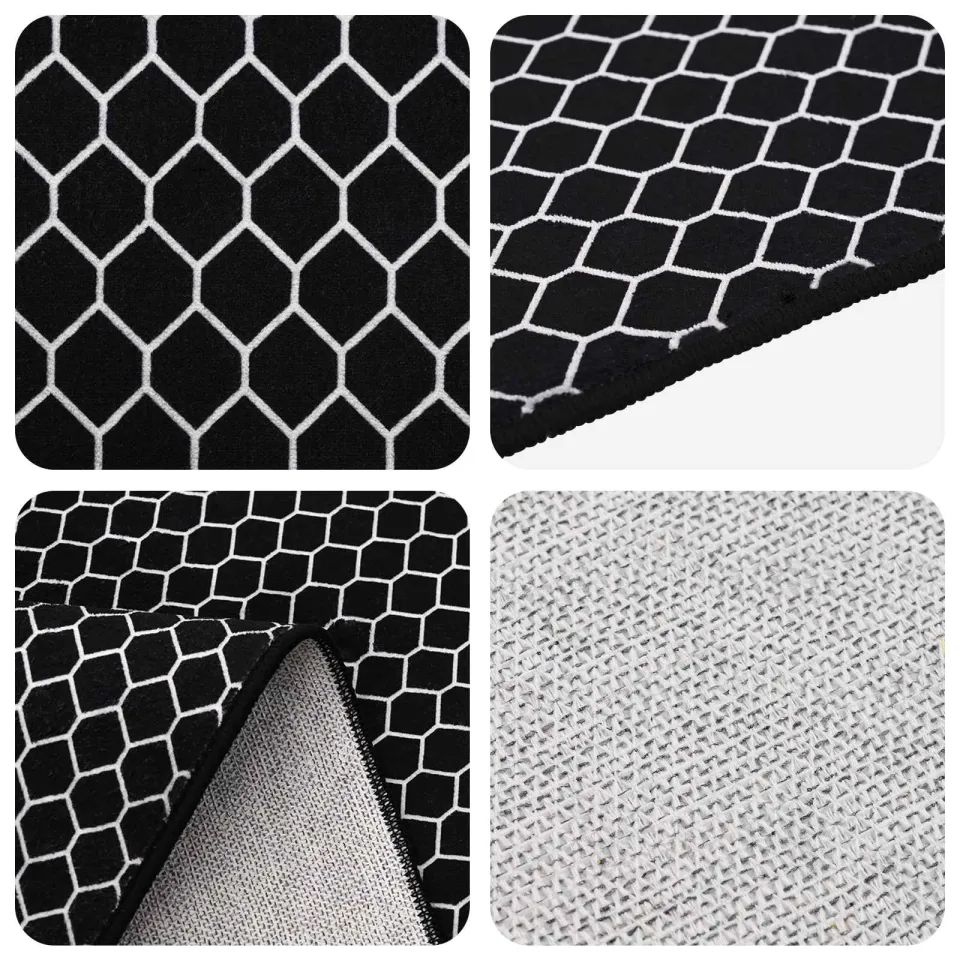 vidaXL Vloerkleed ORIZ Zwart gaaspatroon 140 x 200 cm 100% polyester, foto 4