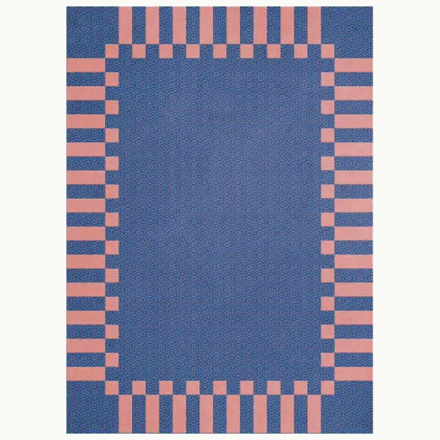 Layered Handgeweven hoogpolig wollen vloerkleed Tekla Frame Paars