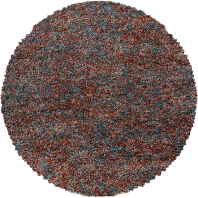 Ayyildiz Enjoy – Hoogpolig vloerkleed – Terracotta – Gemêleerd – Ø 80 cm rond
