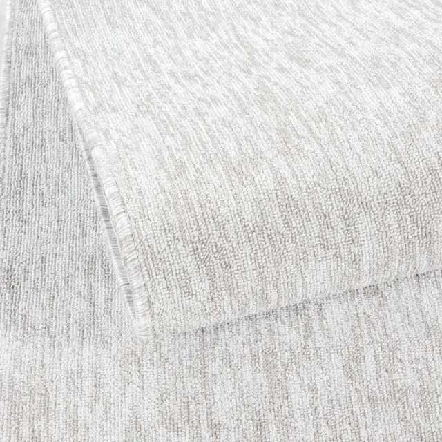 Adana Carpets Laagpolig vloerkleed, effen kleur - crème, woonkamerkleed, vilten achterkant, afmeting: 120 cm x 170 cm