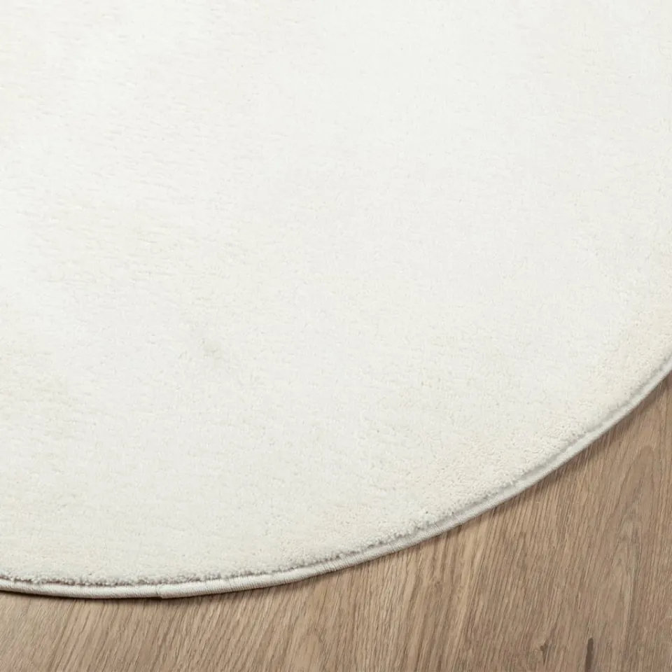 vidaXL Vloerkleed OVIEDO laagpolig Ø 120 cm crèmekleurig, foto 4