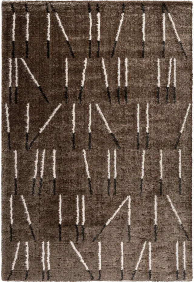 Tapis Home Tapison Home Kyoto 014.0083.7262 Vloerkleed - 160 x 230 cm - Bruin - Rechthoekig - Polyester - Eetkamer, Woonkamer, Slaapkamer - Strepen - Modern