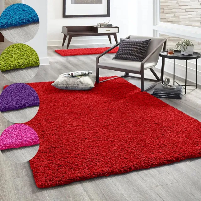 Unyqoos Stijlvol Hoogpolig Rood Tapijt voor Woon- en Slaapkamer, 80x150 cm