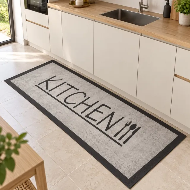 La Sheba Keukenloper Kitchen - Lichtgrijs - 80x180 cm - Vloerkleden - Keuken Tapijt - Keukenmat - Loper Tapijt - Loper Vloerkleed