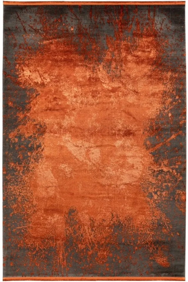 Muratap Luxury Picasso Art Elysee Laagpolig Velvet Vloerkleed Terracotta Oranje