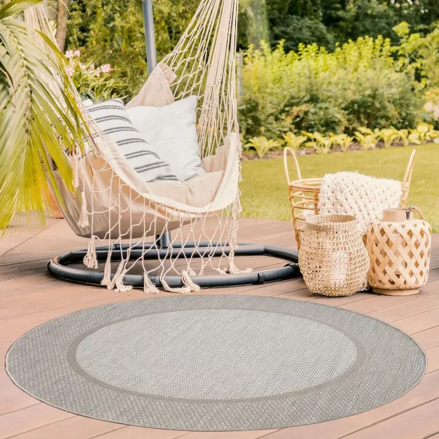 TT Home Balkon Tuin Eetkamer Scandinavisch Boho Design Rand Effen Rechthoek Rechthoek beige, foto 2