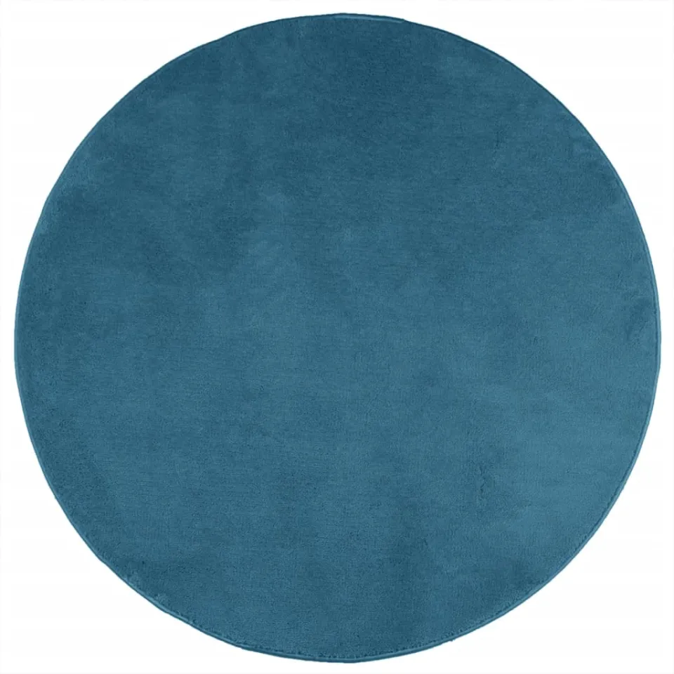 vidaXL Vloerkleed OVIEDO laagpolig Ø 120 cm turquoise, foto 3