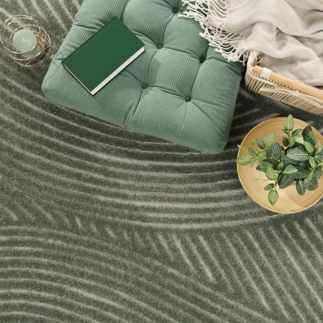 TT Home Binnen- en buitentapijt weerbestendig balkon slaapkamer boho skandi motief effen kleuren 120 x 120 cm Rechthoek 120 x 120 cm Rechthoek Groen
