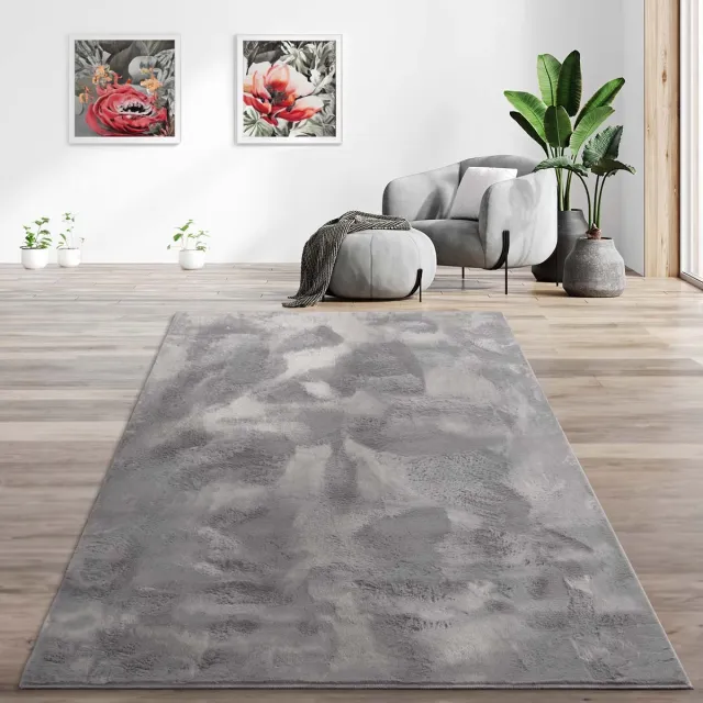 Svea Laagpolig vloerkleed - Svea donkergrijs 80x150