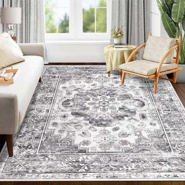 Unyqoos ® Luxueus en Superzacht Vintage Tapijt voor Woonkamer, Slaapkamer en Meer - 120 x 180 cm grijs