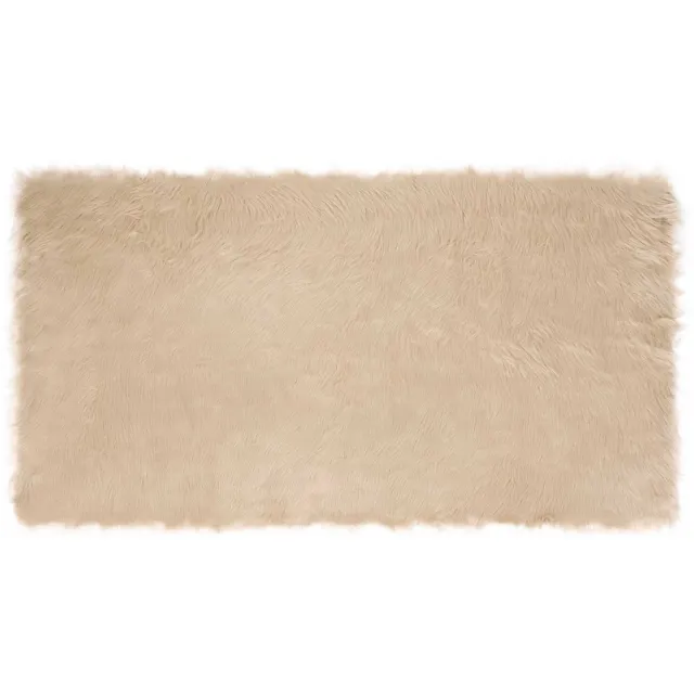 vidaXL Tapijt - van - imitatie - schapenvacht - TAFALLA - Beige - 60 - x - 110 - cm