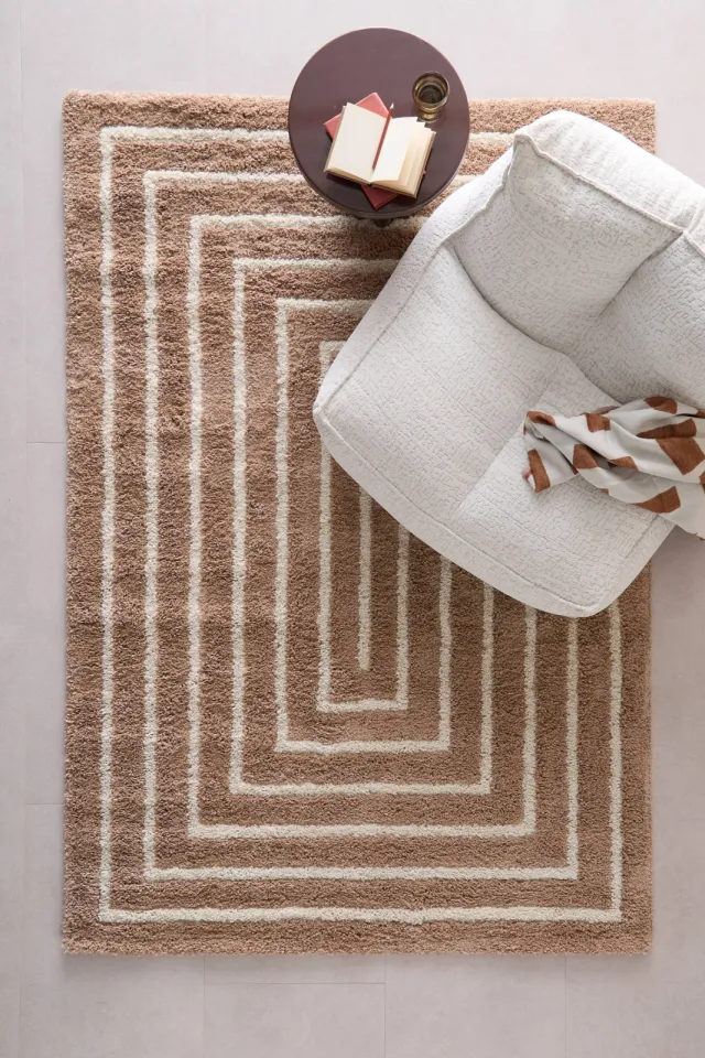 NOUS Living vloerkleed crème bruin, foto 2