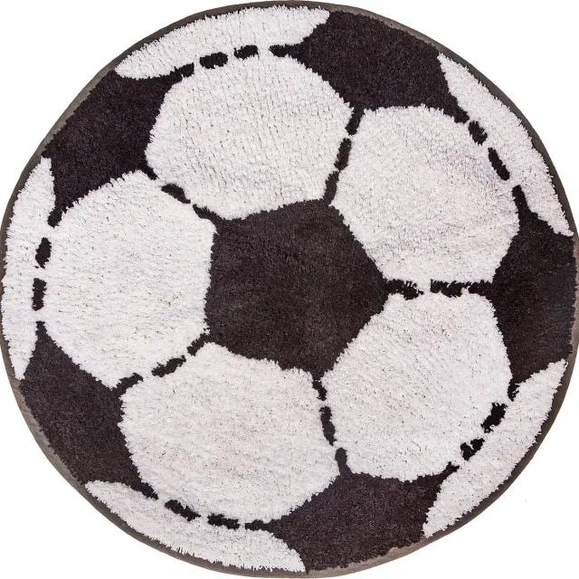 Sass & Belle Tapijt voetbal 58cm. Sass&belle wit