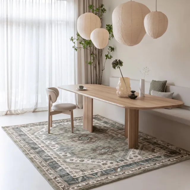 Interieur 05 Vintage vloerkleed Medina Groen - 200 x 290 cm - (L)