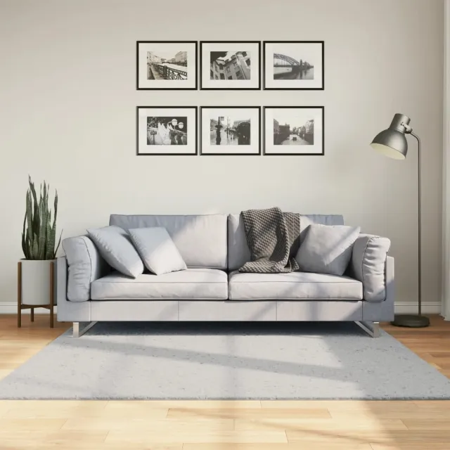 vidaXL Vloerkleed HUARTE laagpolig zacht wasbaar 160x160 cm grijs