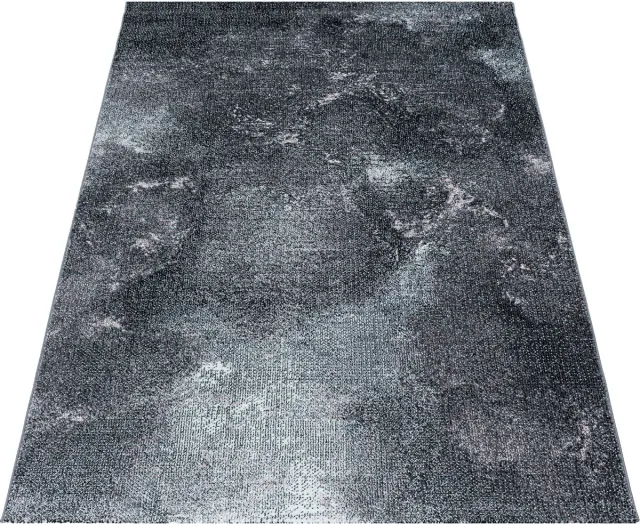 Adana Carpets Kortpolig vloerkleed, ombré design, blauw, woonkamerkleed, jute achterkant