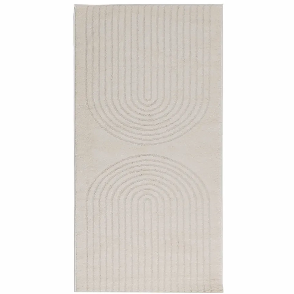 vidaXL Binnen kleed GALATI Crèmekleurig 80 x 200 cm Polyester