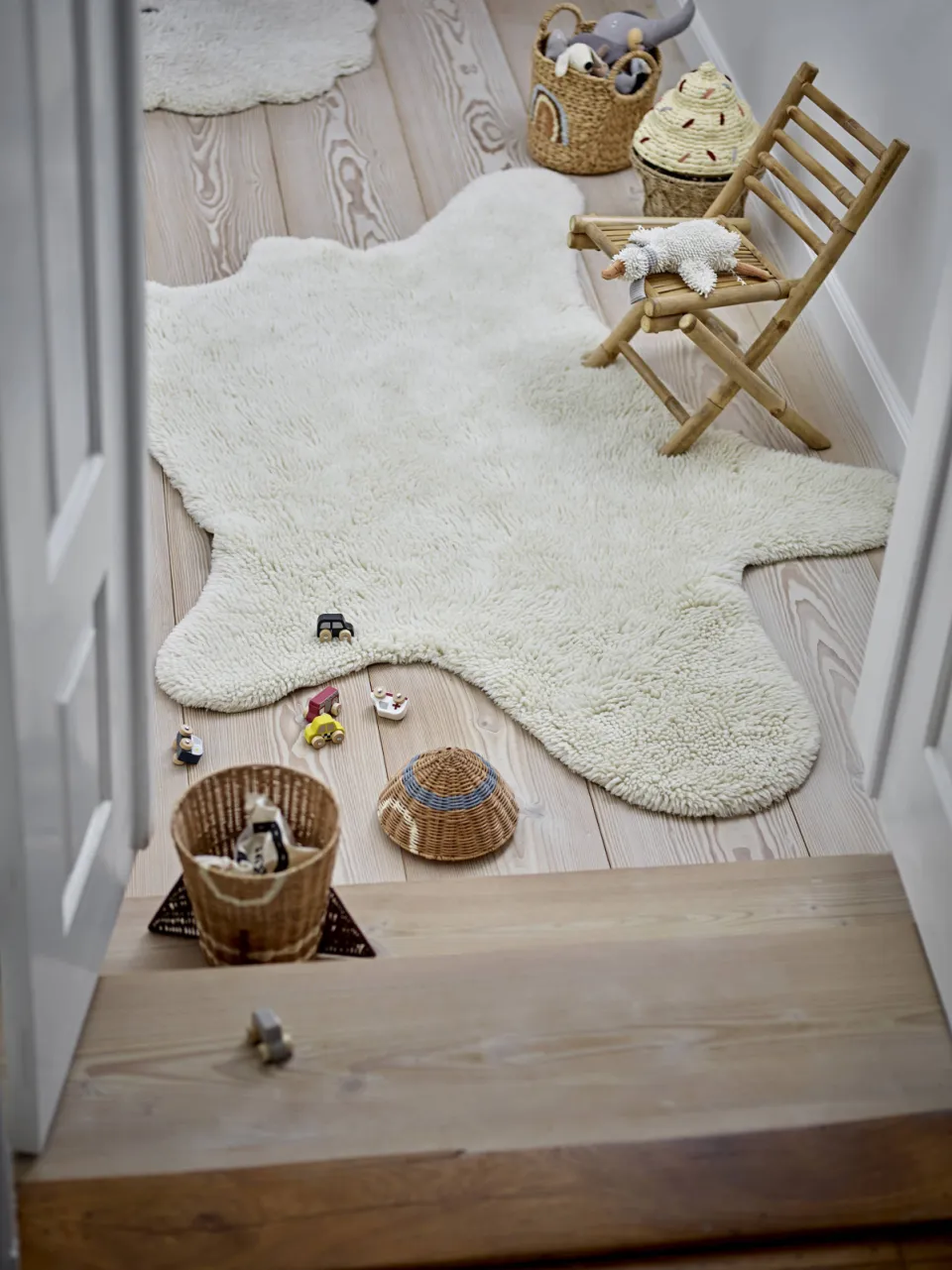 Bloomingville Mini vloerkleed Bear wit, foto 3