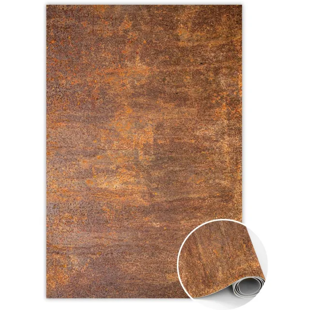 TULUP Vinyl Tapijt - Roestig plaatwerk PVC Mat - 140 x 210 cm - Oranje Vinylmat - PVC Floor Mat - PVC Vloer Mat - Woonkamertapijt - Slaapkamertapijt Oranje Roestig Plaatwerk