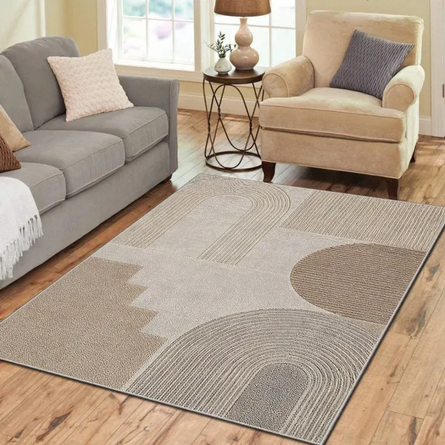 Zeo Wood Vloerkleed - Tapijt Woonkamer - Vloerkleed - Anti Slip - Machinewasbaar Zachte Bogen