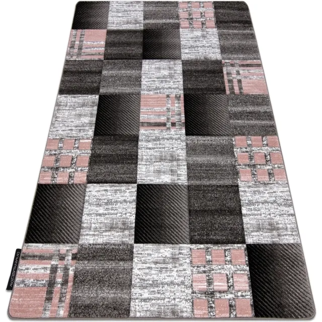 RUGSX Kleden Rugsx Tapijt ALTER Siena Vierhoeken , geruite grijskleur 140x190 cm