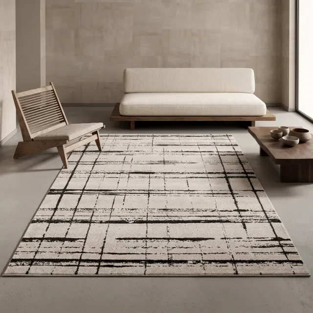Sunday rugs Vista – Vloerkleed – 200x290cm – Beige – Laagpool – Woonkamer & Slaapkamer – Extra zacht – Vloerverwarmingsgeschikt – Makkelijk te reinigen – Pluisvrij