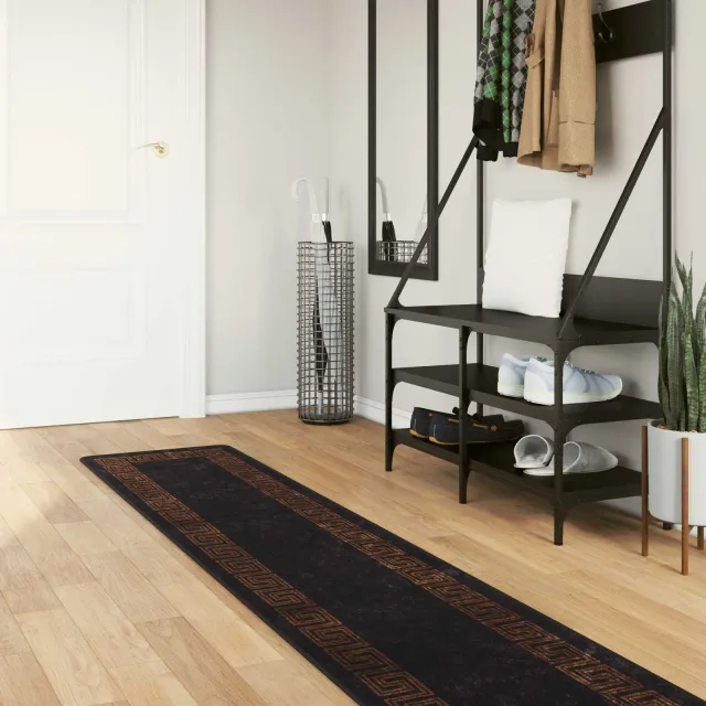 vidaXL Vloerkleedloper MARSA Zwart 50 x 350 cm Polyester en PVC, foto 2