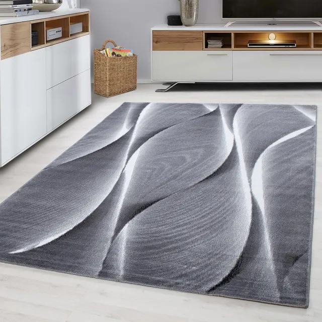 flycarpets Jaden Modern Vloerkleed - Grijs / Creme - 200x290 cm - Laagpolig Tapijt Woonkamer