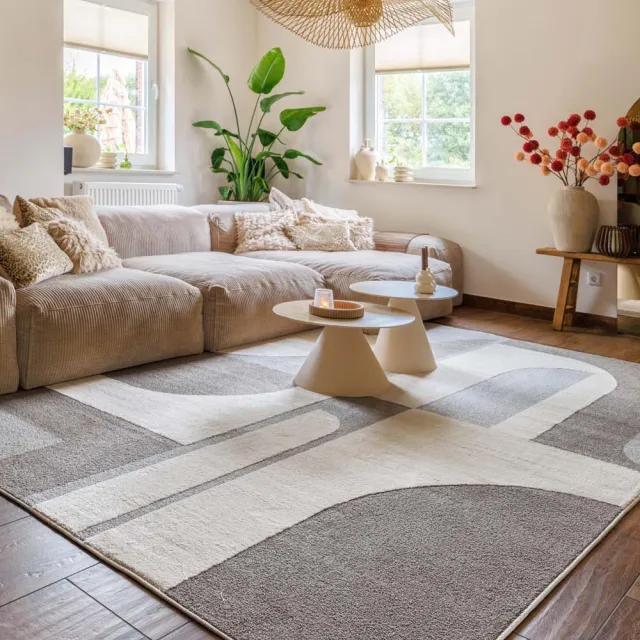 Nordic Weavers Japandi vloerkleed - Ridge Nevi crème/grijs 120x170