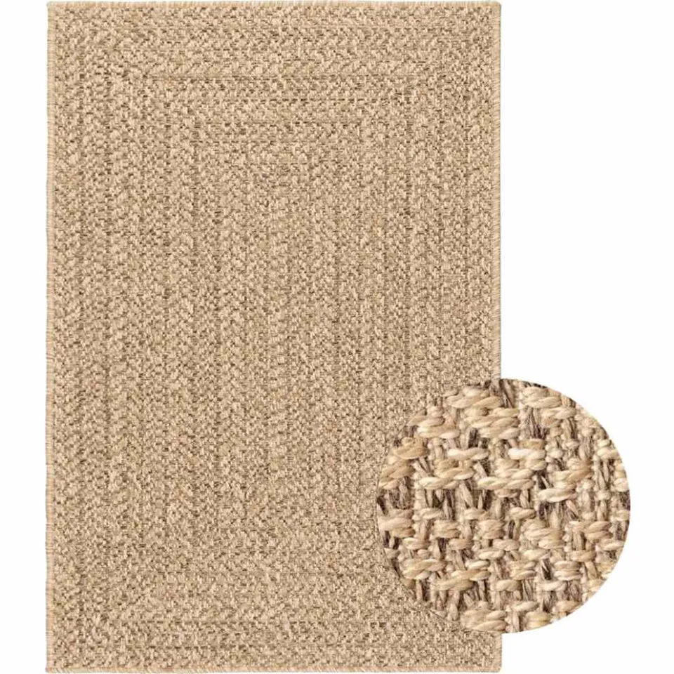 vidaXL Vloerkleed ZIZUR binnen en buiten 140x200 cm jute look bruin, foto 3