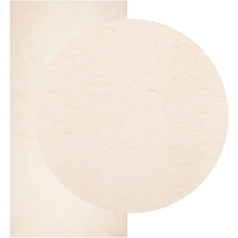 vidaXL Vloerkleed HUARTE laagpolig zacht wasbaar 100x200 cm beige
