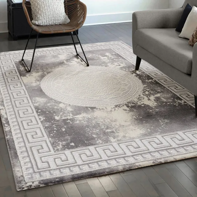 Muratap Harmony Oosters Vloerkleed Medaillon Grijs