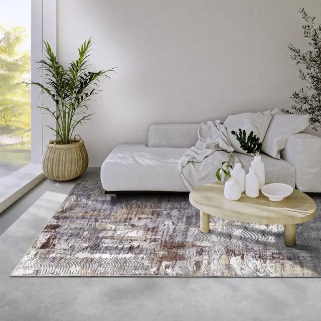 Elle Decoration Flycarpets Elle Decoration - Imagination - Laagpolig Vloerkleed - Malard - Koper / Goud - 200x290 cm Oranje