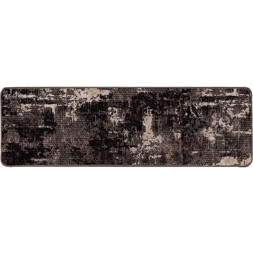 vidaXL Vloerkleedloper MARSA Zwart en Wit 50 x 350 cm Polyester en PVC