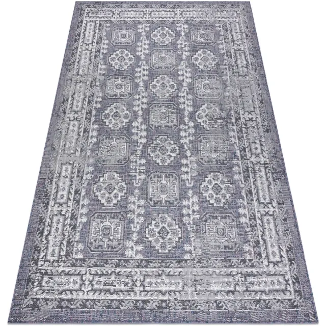 RUGSX Kleden Rugsx Sisal tapijt SISAL SION Kader, ornament, gewreven 80x150 cm Blauw