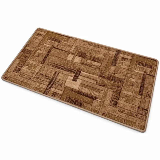 Multimat Loper Sufix Lichtbruin 65 × 130 cm – Geometrisch Dessin beige / licht bruin