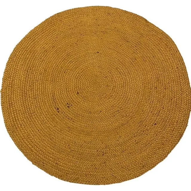 Rocaflor Vloerkleed-jute-geel-rond-120 cm Okergeel
