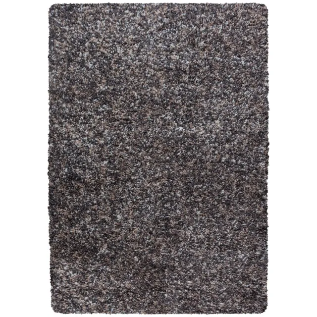 Enjoy Hoogpolig vloerkleed, gemêleerd patroon, taupekleur, vloerkleed voor de woonkamer, jute achterkant, afmeting: 240 x 340 cm