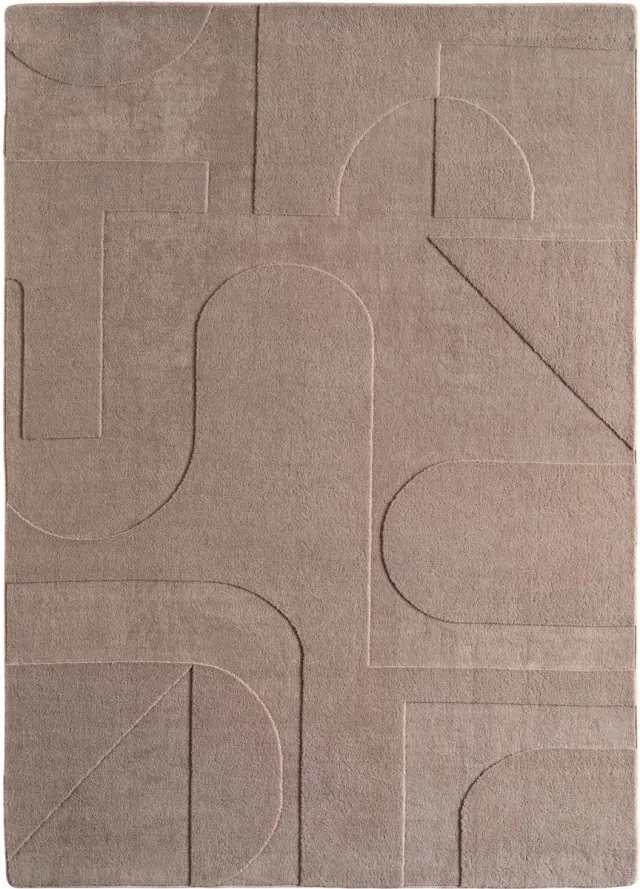 Muratap Japandi Vloerkleed - Hoogpolig - Scandinavisch Design - 3D-Effect - Beige- 200x290 CM