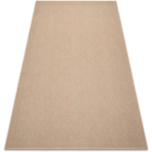 RUGSX Kleden Rugsx Wollen tapijt VILLA 7636/77800 Zigzag SIZAL, platg Beige