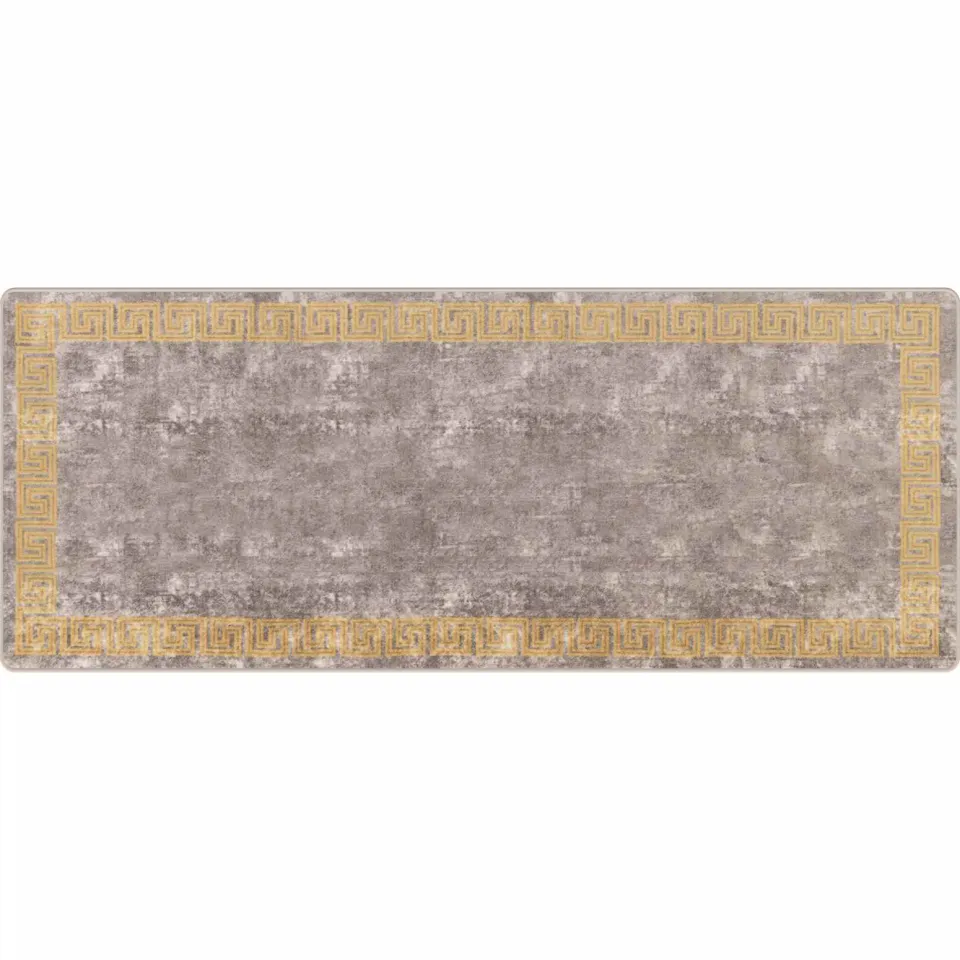 vidaXL Vloerkleedloper MARSA Grijs en Goud 100 x 250 cm