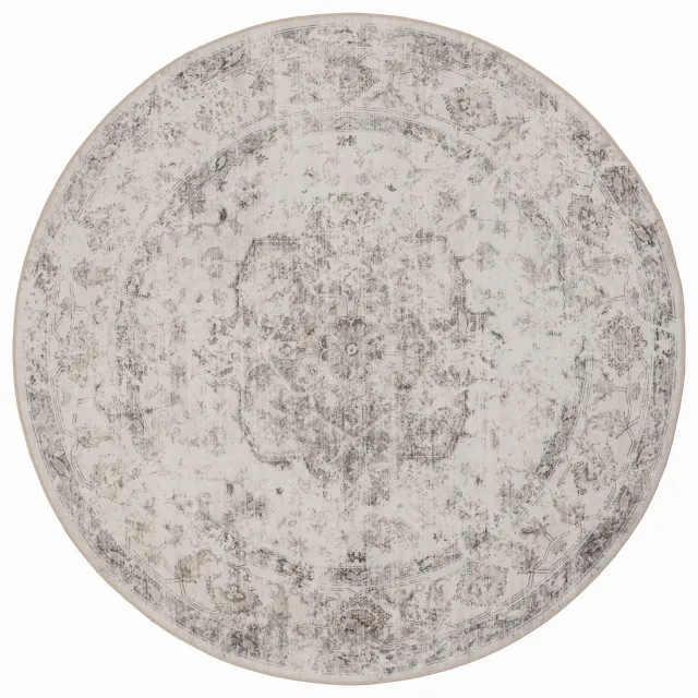 Ayyildiz Wasbaar vloerkleed Inka (rond, beige 1141) - ⌀ 160 cm