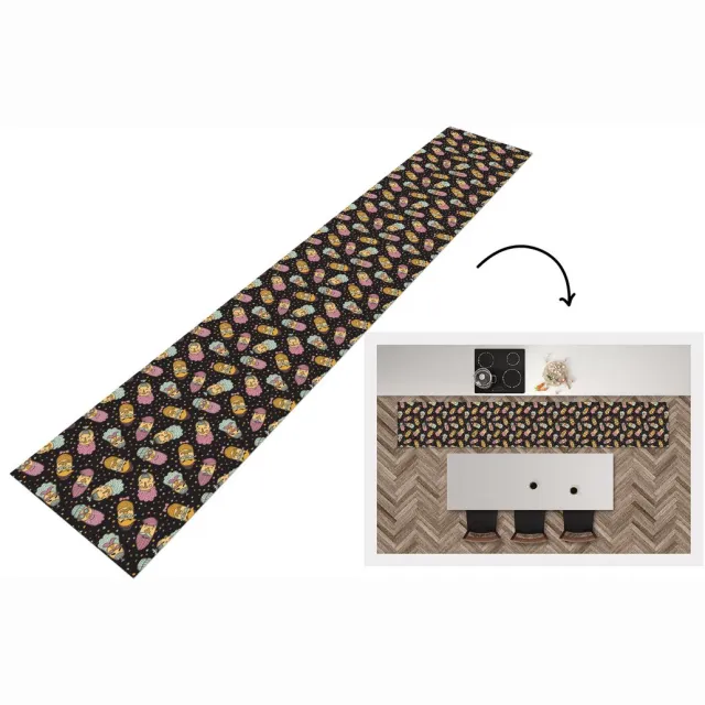 KitchenYeah Keukenloper - Keukenmat - Patronen - Baard - Gezicht - Keuken vloerkleed Multicolor
