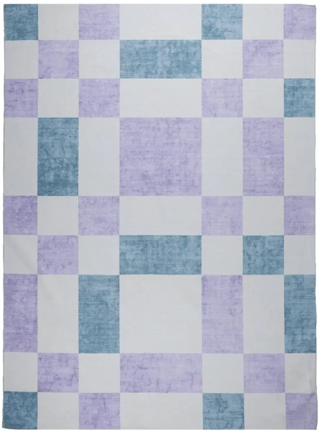 Fraai Retro buitenkleed - Pop Cubes Lila - 80x150cm