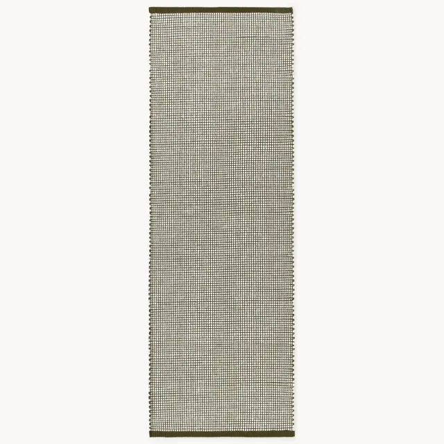 Westwing Collection Handgeweven wollen loper Amaro Groen