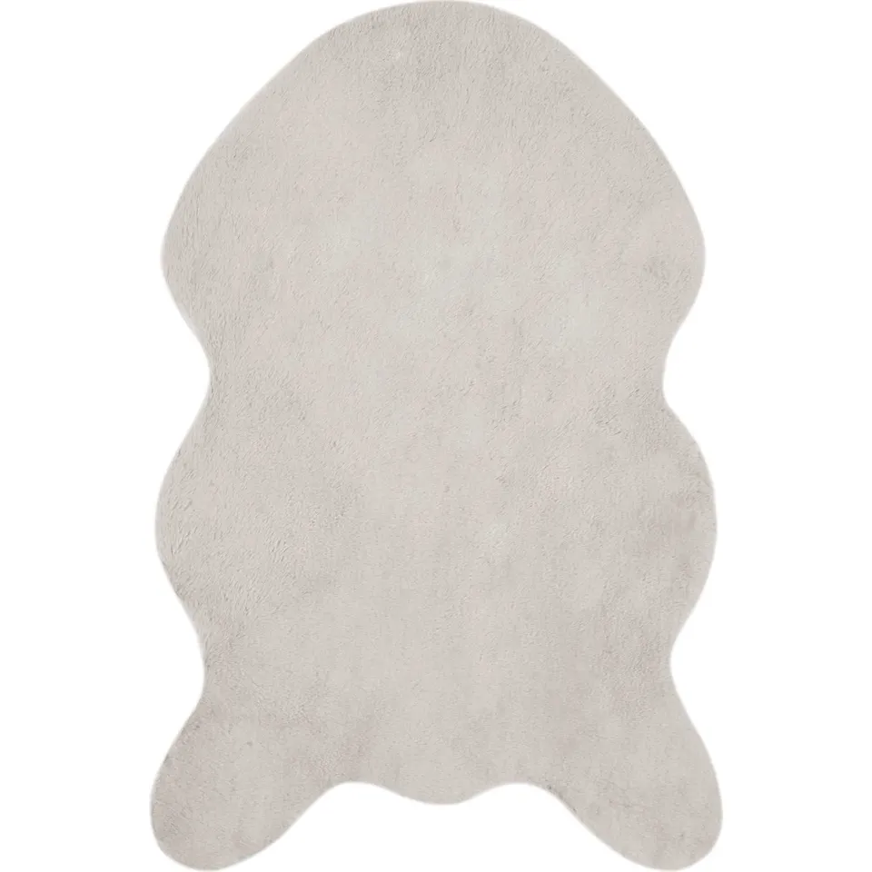 vidaXL Antislip vloerkleed van imitatie konijnenbont OLITE Beige