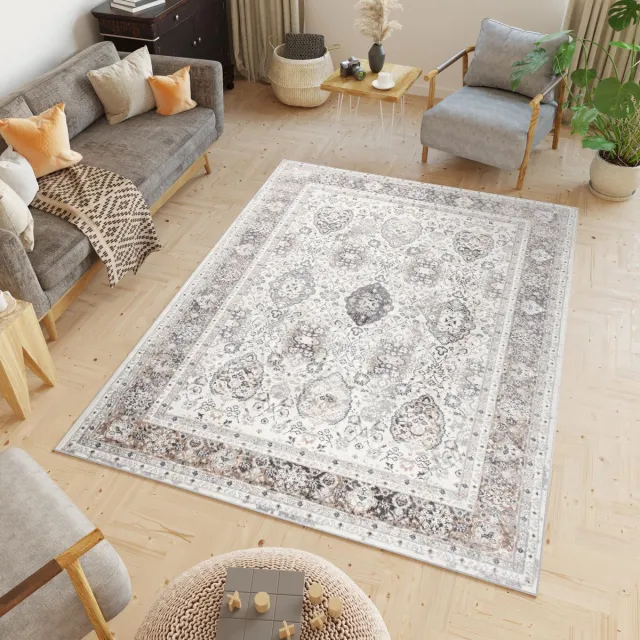 Tapiso Valley Vloerkleed Vintage Tapijten Woonkamer Laagpolig Maat- 140x200 Beige Bruin 2
