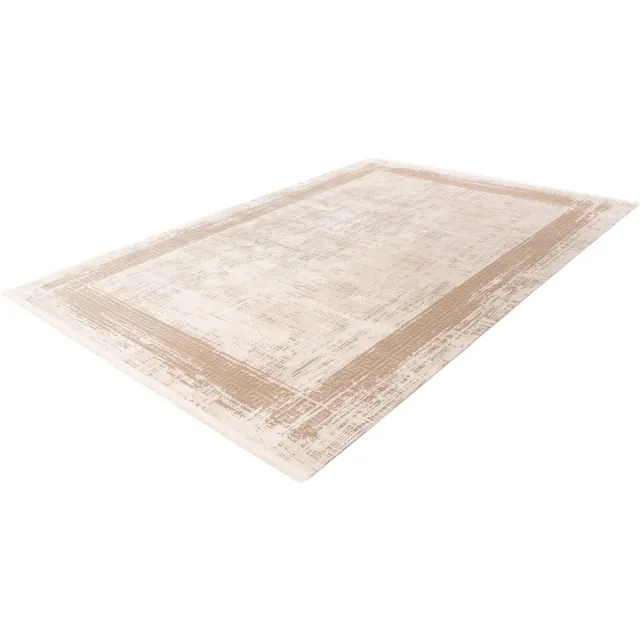 Batucci Vloerkleed - Modern Tapijt - 3D Effect - Beige en Zilver - Luxe en Duurzaam Design - Hotelsjiek uitstraling